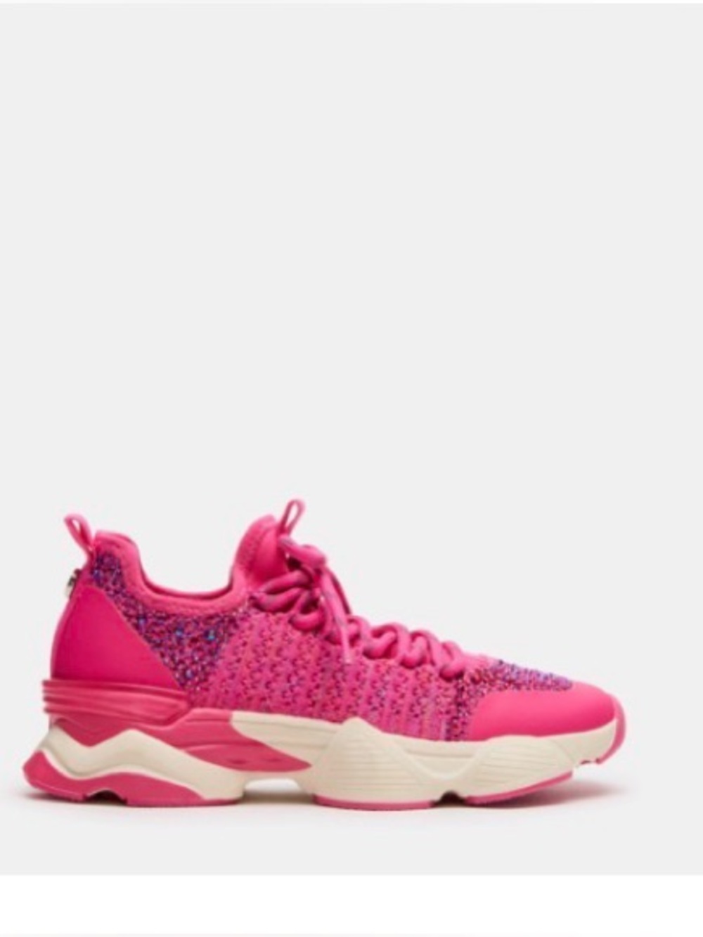 Steve Madden Girls Big Kid Size 3 Shoes Pink Sparkly Bedazzled Sneakers